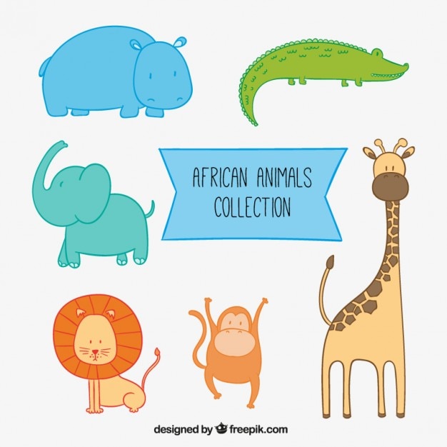 Vector gratuito colección de animales africanos