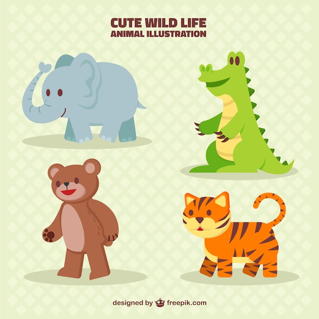 Vector gratuito colección de animales bonitos