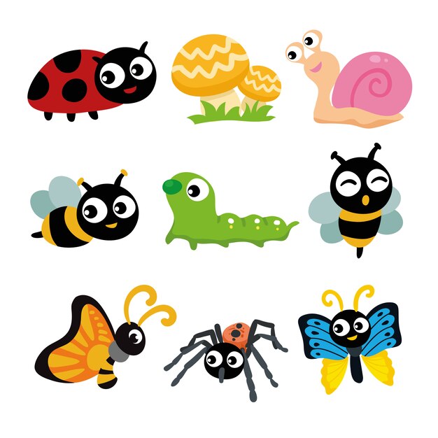 Colección de animales a color