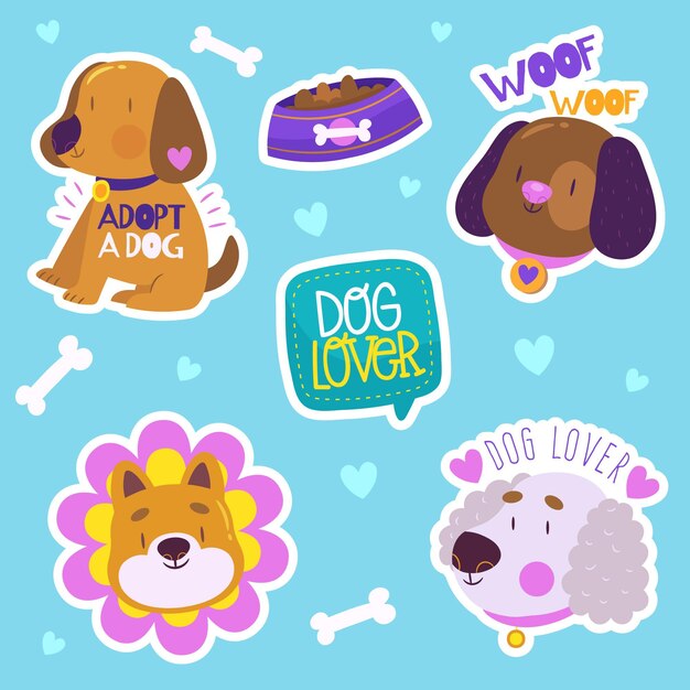 Colección de animales de colores planos