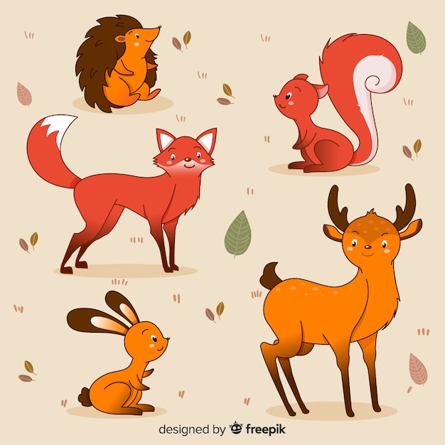 Colección de animales de dibujos animados