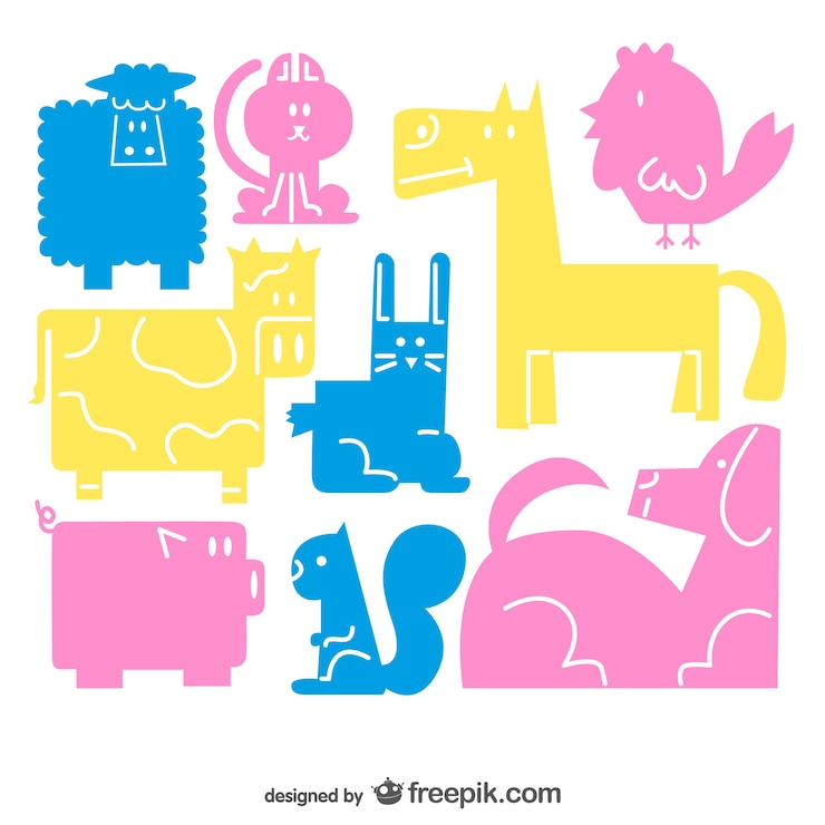 Vector gratuito colección de animales de granja