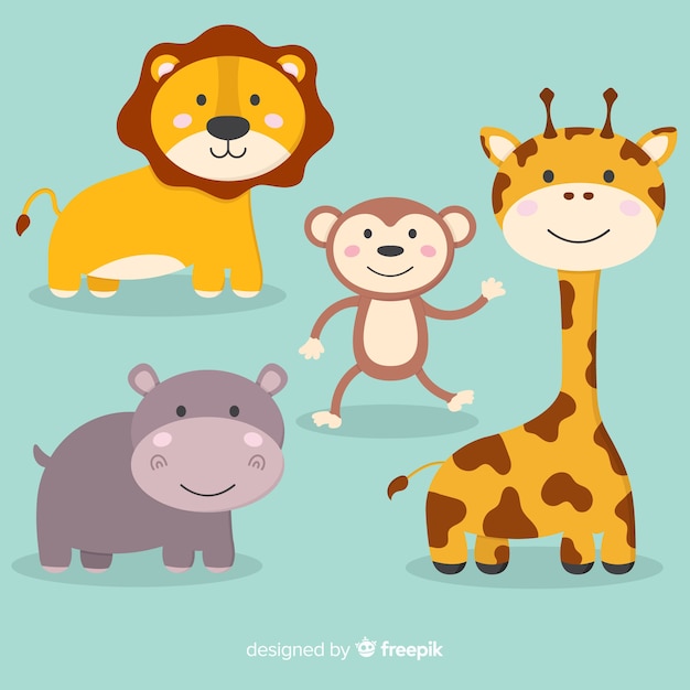 Colección de animales lindos de la historieta