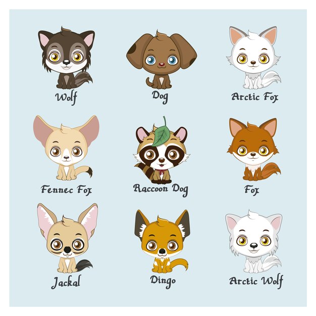 Colección de animales monos