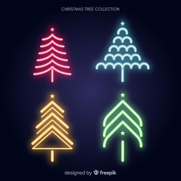 Colección árbol de navidad neón