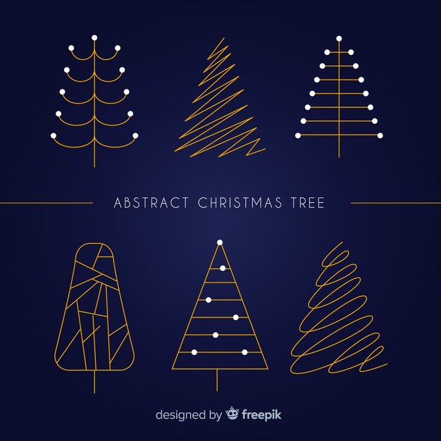 Colección árboles de navidad abstractos