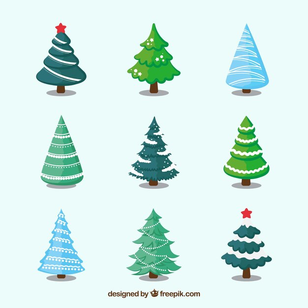 Colección de árboles de navidad decorativos
