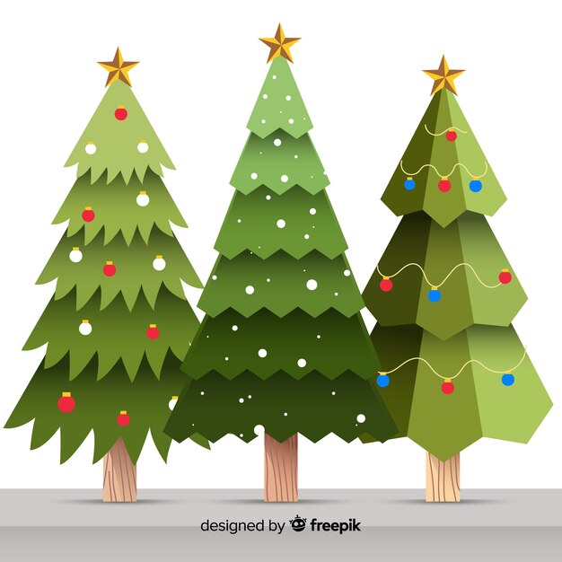 Colección de árboles de navidad flat