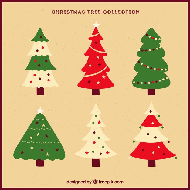 Colección de árboles de navidad vintage