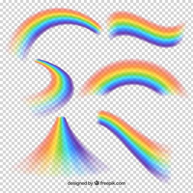 Colección de arco iris en formas diferentes