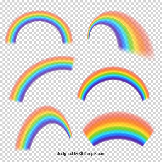Colección de arco iris en formas diferentes