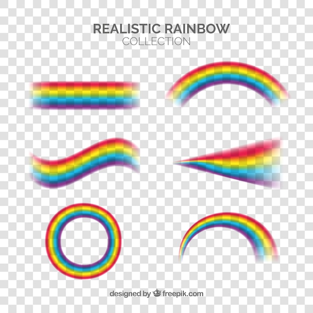 Vector gratuito colección de arco iris en formas diferentes