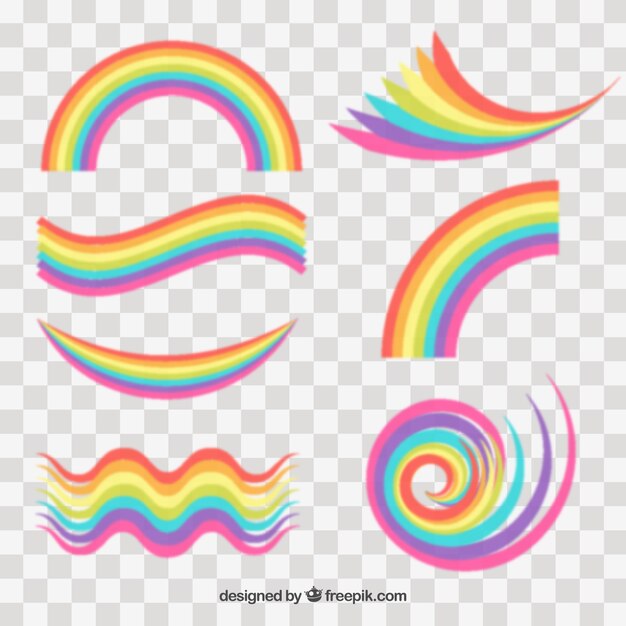 Colección de arco iris en formas diferentes