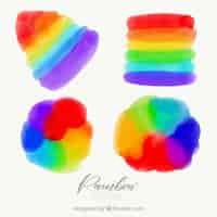 Vector gratuito colección de arco iris en formas diferentes