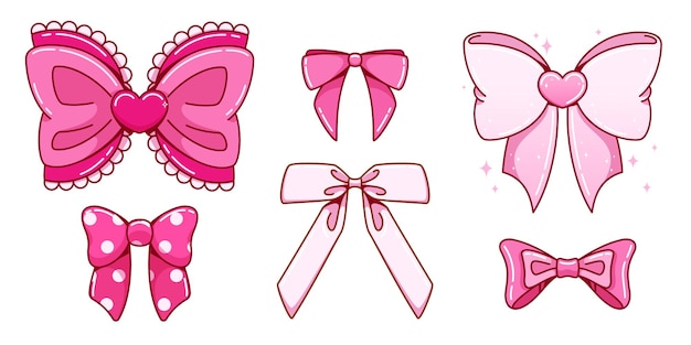 Colección de arcos rosados al estilo Y2k