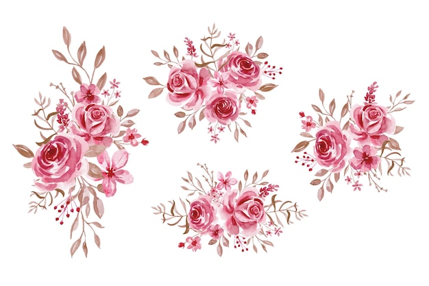 Colección de arreglos rosas