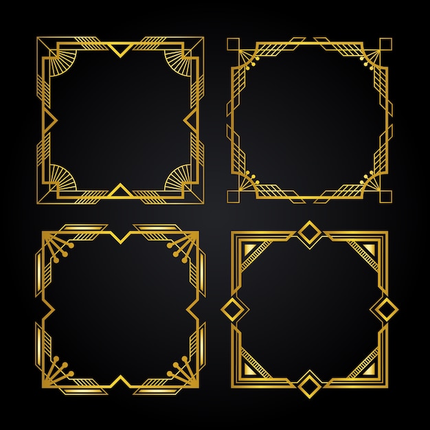 Vector gratuito colección art deco frame