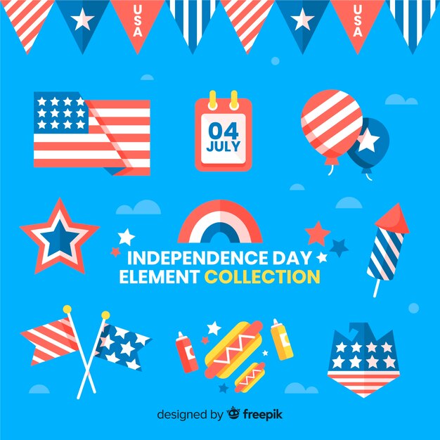 Colección de artículos del 4 de julio - día de la independencia