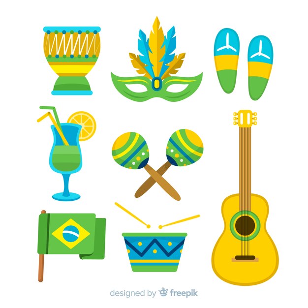 Colección de artículos del carnaval de brasil