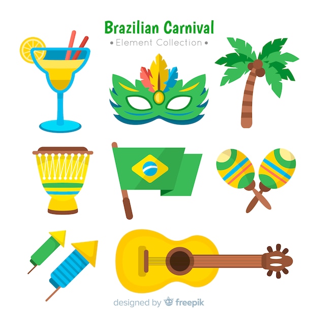 Colección de artículos del carnaval de brasil