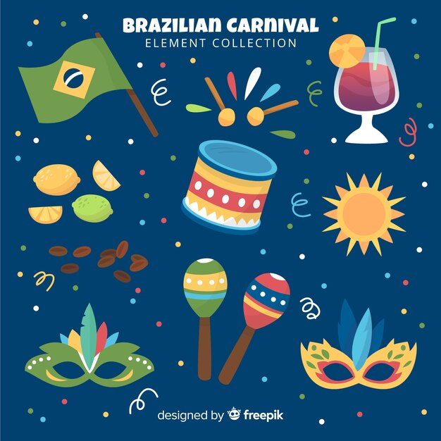 Colección de artículos del carnaval de brasil