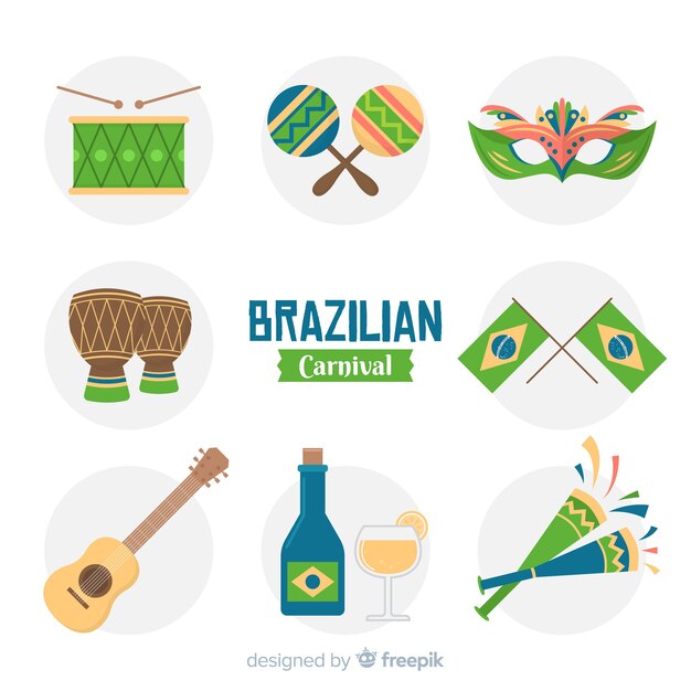 Colección de artículos del carnaval de brasil