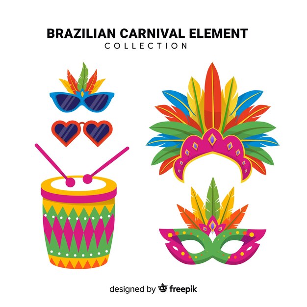 Colección de artículos del carnaval de brasil