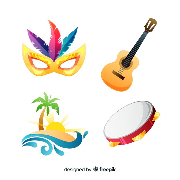 Colección de artículos de carnaval