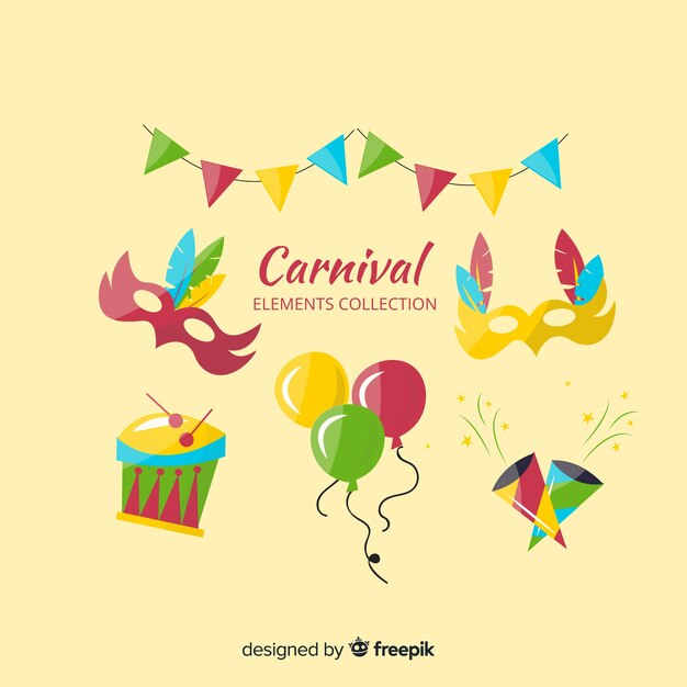 Colección de artículos de carnaval