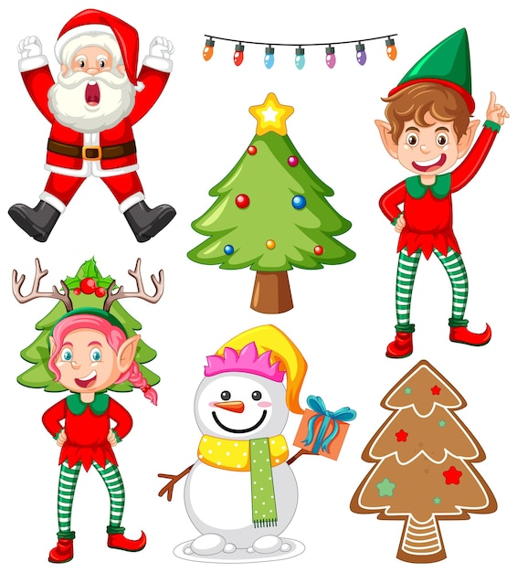 Colección de artículos de decoración de objetos de feliz Navidad