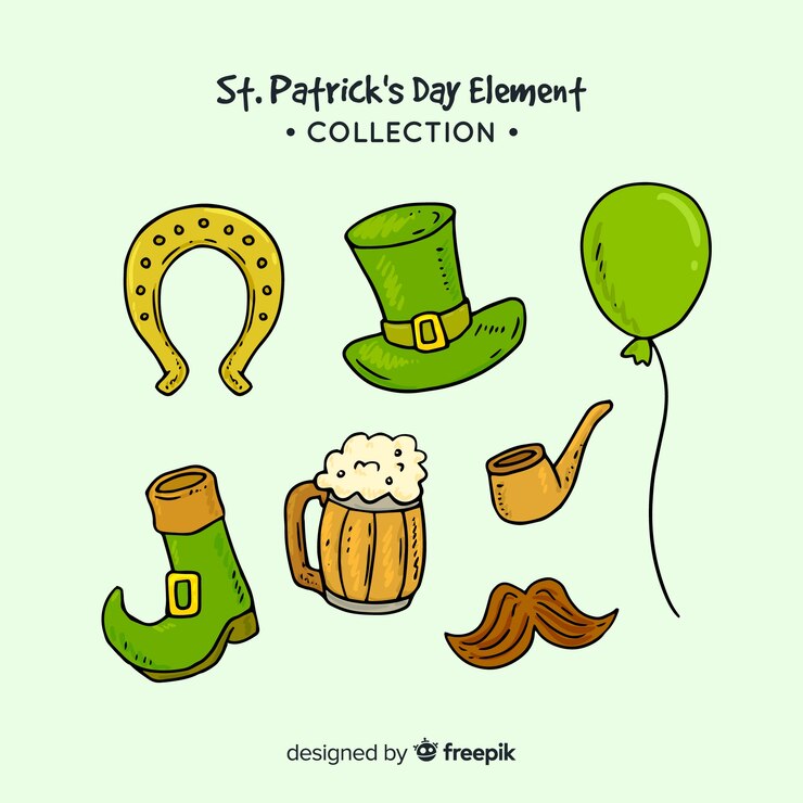 Vector gratuito colección de artículos del día de san patricio
