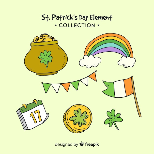 Vector gratuito colección de artículos del día de san patricio