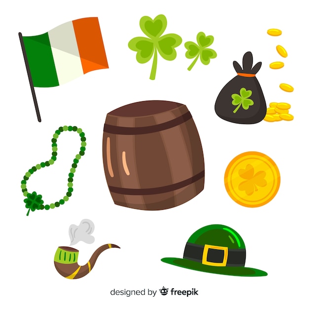 Vector gratuito colección de artículos del día de san patricio