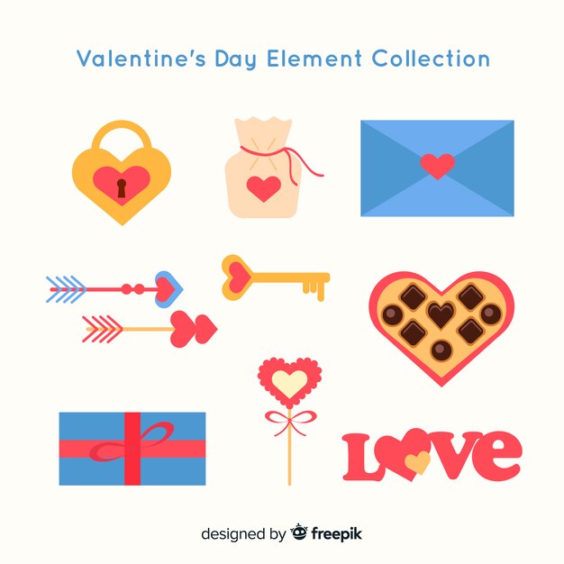 Colección de artículos del día de san valentín