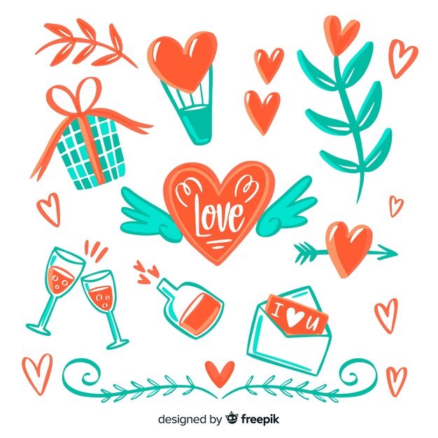 Colección de artículos del día de san valentín