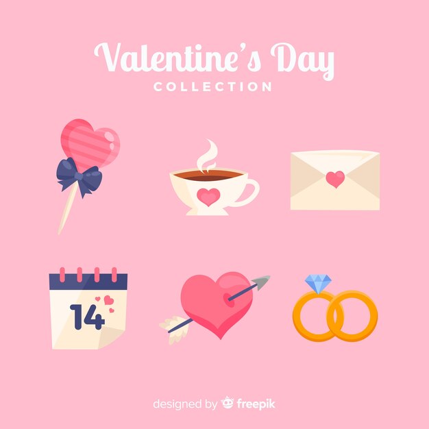 Colección de artículos del día de san valentín