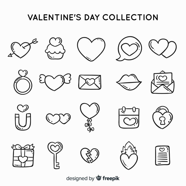 Colección de artículos del día de san valentín