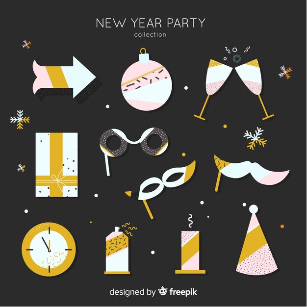 Colección de artículos de fiesta para año nuevo 2019