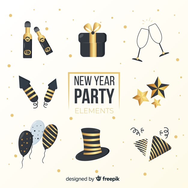 Colección de artículos de fiesta de año nuevo