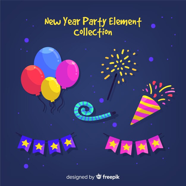 Colección de artículos de fiesta de año nuevo