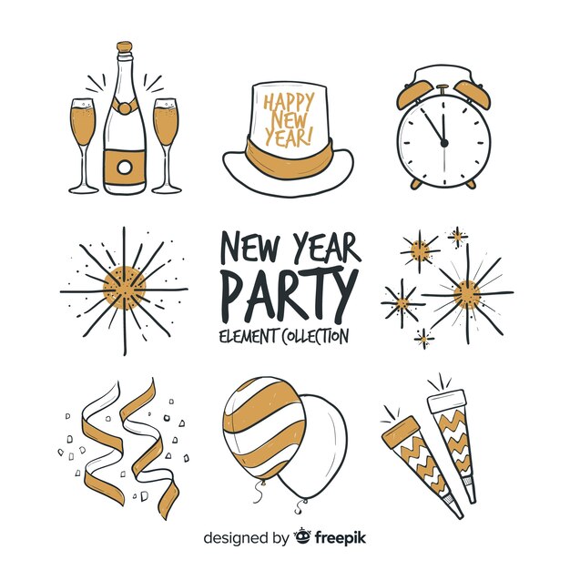 Colección de artículos de fiesta de año nuevo