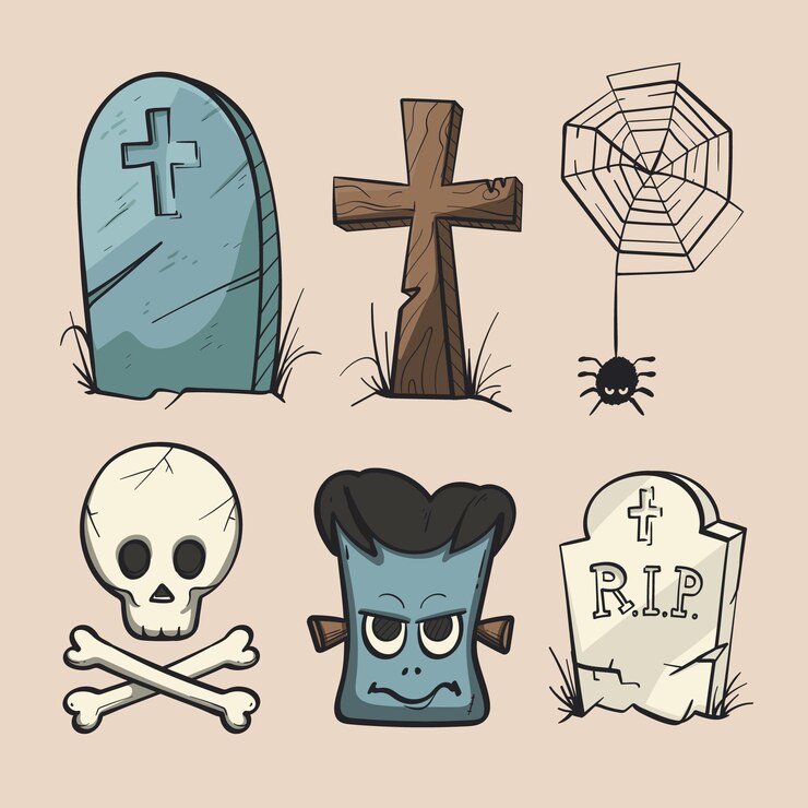 Vector gratuito colección de artículos de halloween dibujados a mano