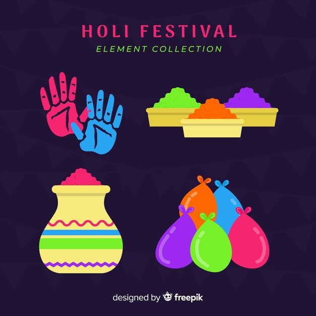 Colección de artículos de holi festival