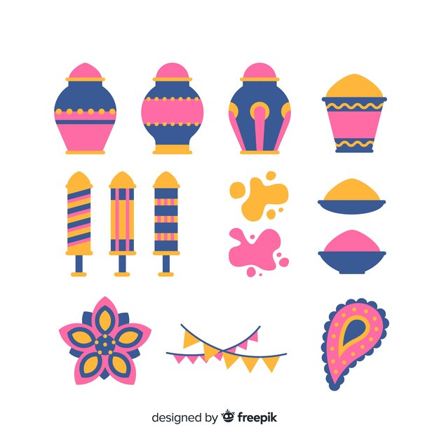 Colección de artículos de holi festival