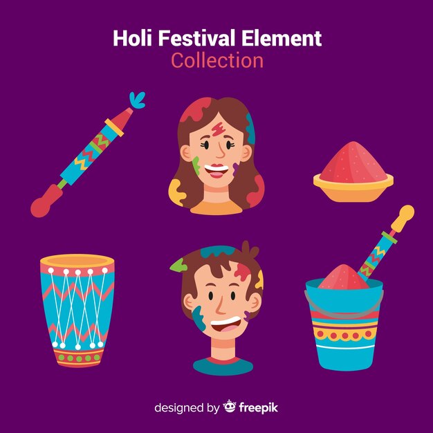 Colección de artículos de holi festival