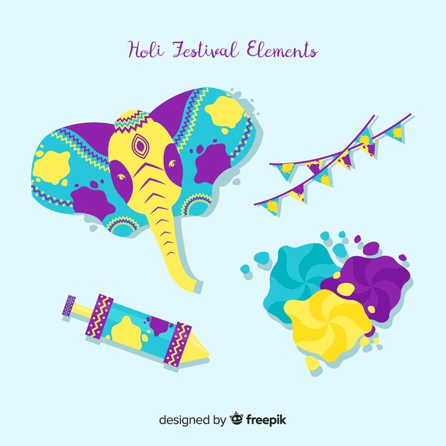 Colección de artículos de holi festival