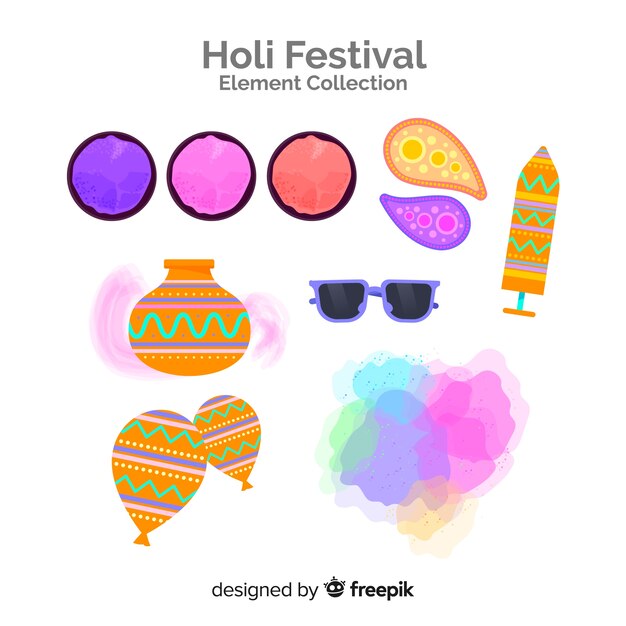 Colección de artículos de holi festival