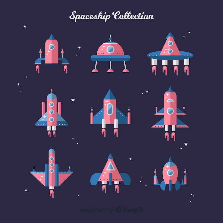 Vector gratuito colección de astronaves
