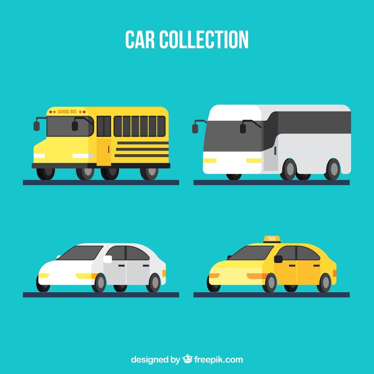 Vector gratuito colección de automóviles planos