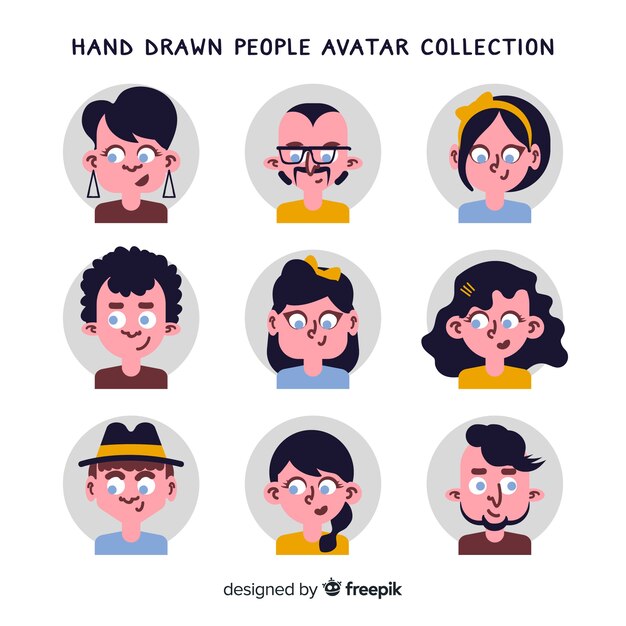 Colección avatar gente dibujada a mano